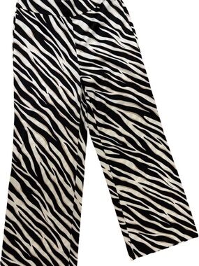 NWT Anne Klein Zebra Print Wide Leg Pants - Black & White